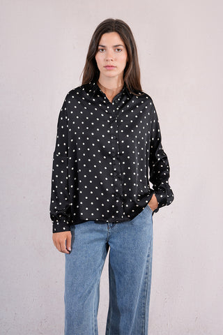Satin Polka Dot Blouse
