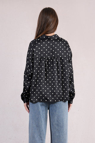 Satin Polka Dot Blouse