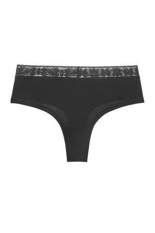 Whisper Lace Cotton-Modal Mid-Rise Thong