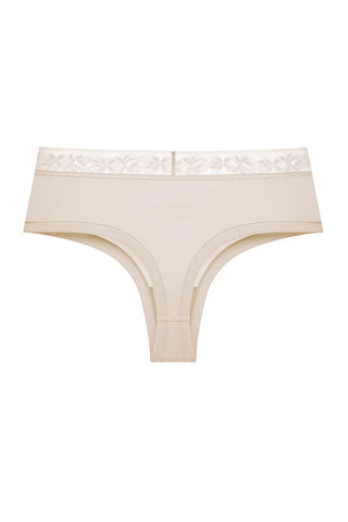 Whisper Lace Cotton-Modal Mid-Rise Thong