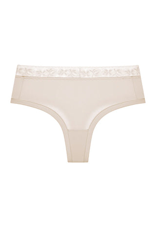 Whisper Lace Cotton-Modal Mid-Rise Thong