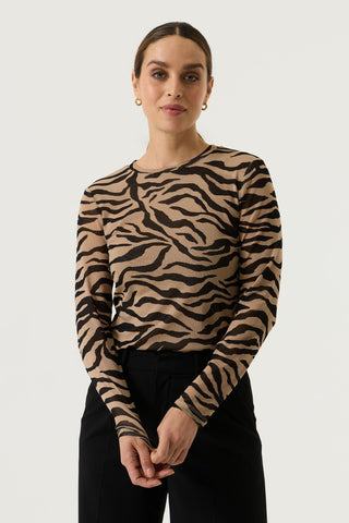 Zebby Long Sleeve Mesh Top