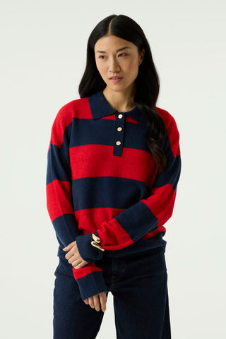 Risa Collared Striped Sweater