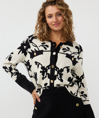 Floral Jacquard Cardigan