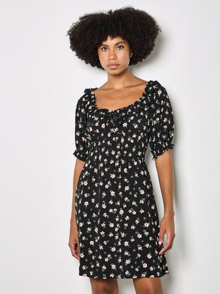 Floral Milkmaid Frill Mini Dress