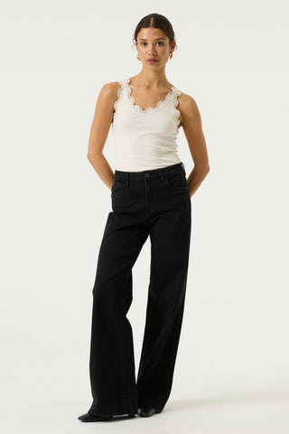 Liva Lace Trim Rib Tank