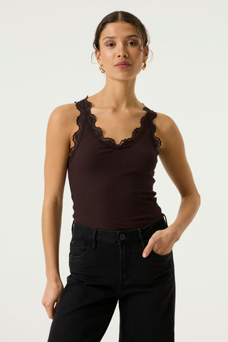 Liva Lace Trim Rib Tank