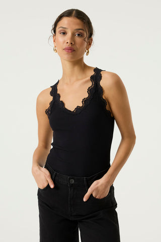Liva Lace Trim Rib Tank