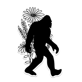 Bigfoot Sasquatch Floral Waterproof Sticker