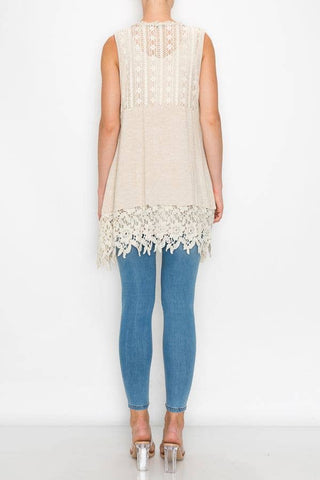Vest with Lace Trim