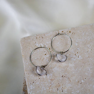 Aura // Clear Quartz Crystal Hoop Earrings