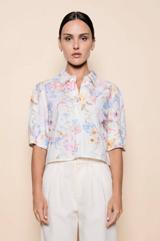 Floral Short Sleeve Collared Shirt