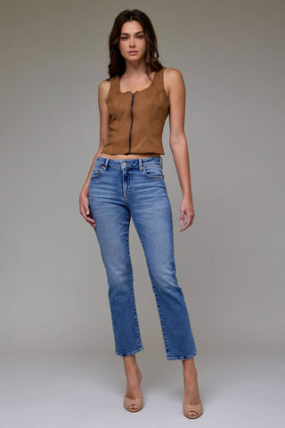 Medium Wash Clean Stretch Mid Rise Cigarette Skinny