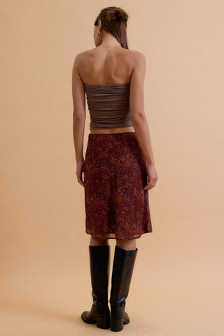 Paisley Print Knee Length Skirt