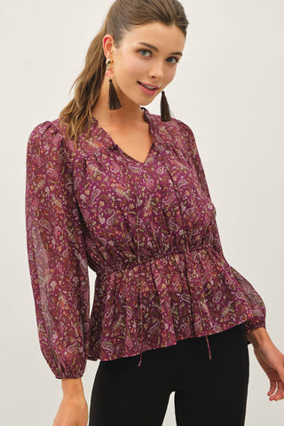 Chiffon Peplum Blouse