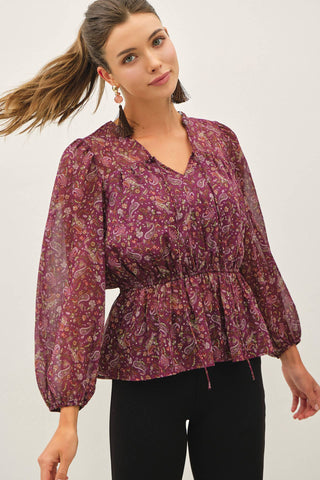 Chiffon Peplum Blouse