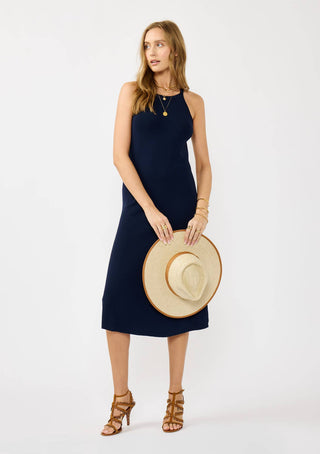 Sleeveless Knit Midi Dress with Back Diamond Cutout