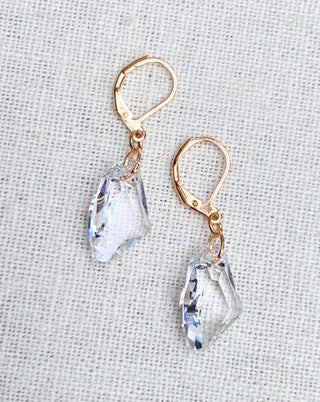 Swarovski Crystal Drop Gold Earrings