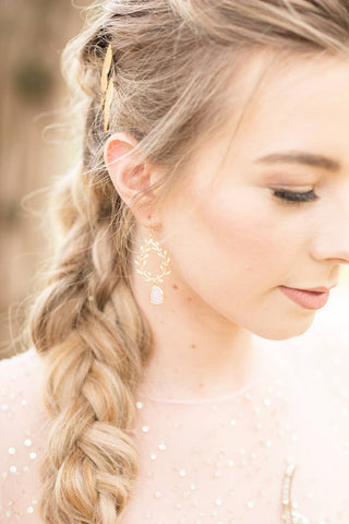 Rose Gold Laurel Wreath Earrings