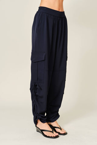 Cinch Side Cargo Lounge Dress Pants