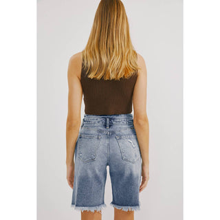 Ultra High Rise Bermuda Jean Shorts