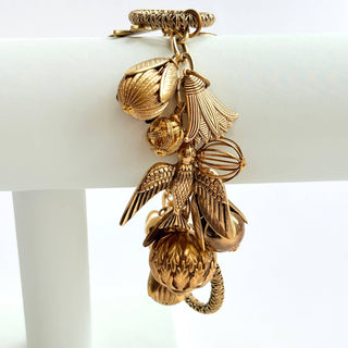 Vintage Inspired Gilded Charm Bracelet