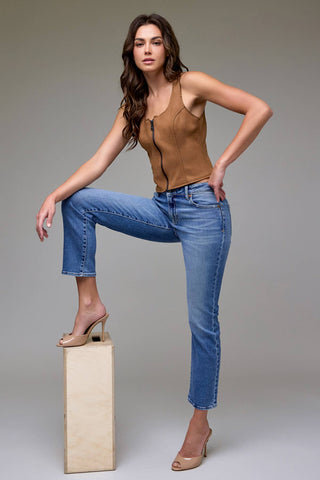 Medium Wash Clean Stretch Mid Rise Cigarette Skinny