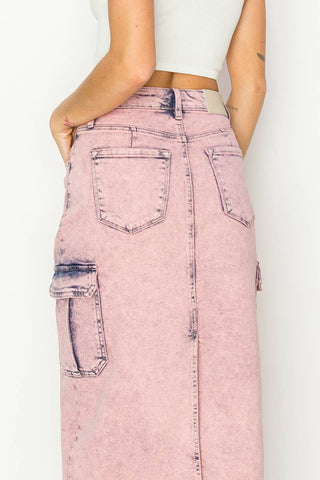 Utility Pink Dyed Maxi Skirt