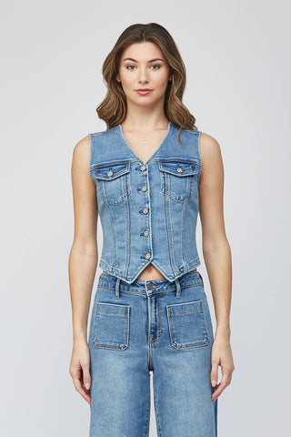 Fitted Stetch Denim Vest