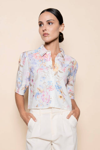 Floral Short Sleeve Collared Shirt