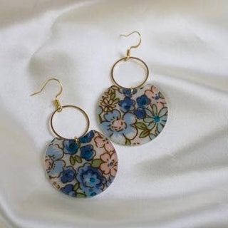 Daphne // Floral Print Statement Earrings