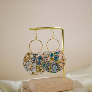 Daphne // Floral Print Statement Earrings