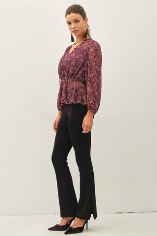 Chiffon Peplum Blouse
