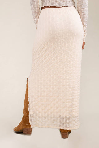 Abra Jacquard Mesh Maxi Skirt