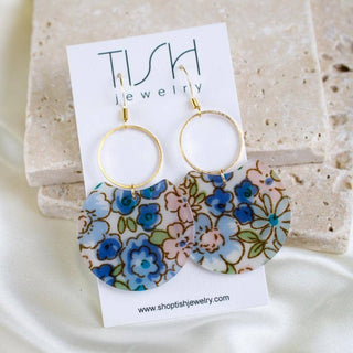 Daphne // Floral Print Statement Earrings