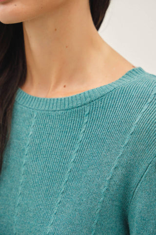 Crochet Sleeve Pointelle Fine Sweater