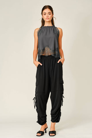 Cinch Side Cargo Lounge Dress Pants
