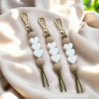 Wooden Hearts Keychain