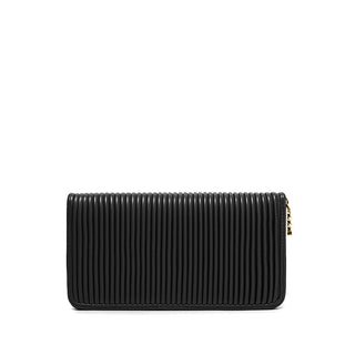 Sandy - Recycled Vegan Pleated Wallet - Black Pleated