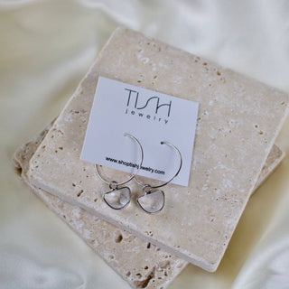 Aura // Clear Quartz Crystal Hoop Earrings