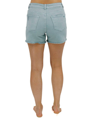 Mid Rise Cotton Denim Shorts