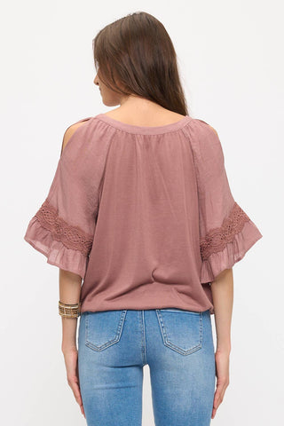 Ariella Peasant Sleeve Tassle Tie Top