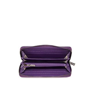 Mae - Recycled Vegan Zip Wallet - Plum Pebbled