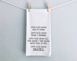 Let's Talk About Snacks Tea Towel