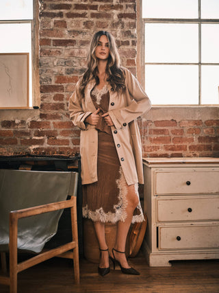 Eleanor Inside Check Midi Trench