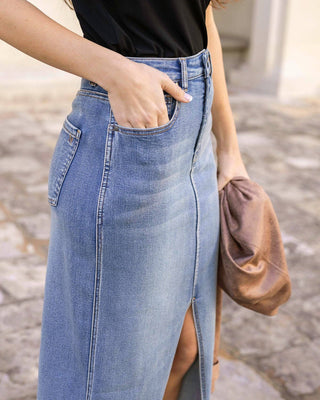 Denim Midi Skirt