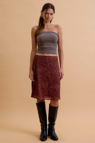 Paisley Print Knee Length Skirt