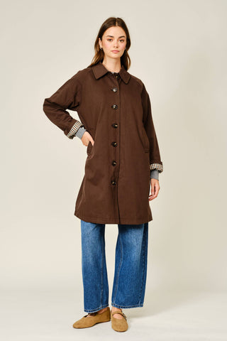 Eleanor Inside Check Midi Trench