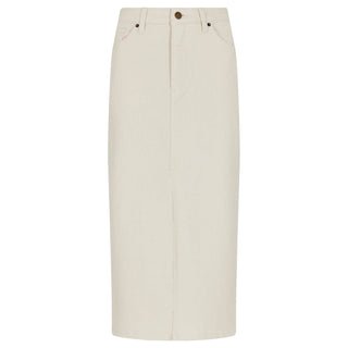 Denim Midi Skirt Cream